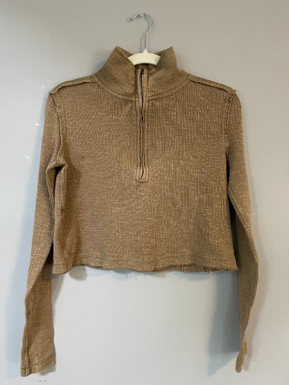 Free People Midnight Half-Zip Pullover - Small (S) - Light Brown